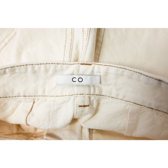 CO Collections Pants 24 Womens Wide Leg Ankle Ecru Ivory White Denim Jeans - Picture 6 of 6